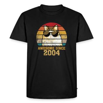 16e anniversaire 2004 cadeau drôle de chat - T-shirt Premium bio Homme - noir - Devant - Nico (187cm)
