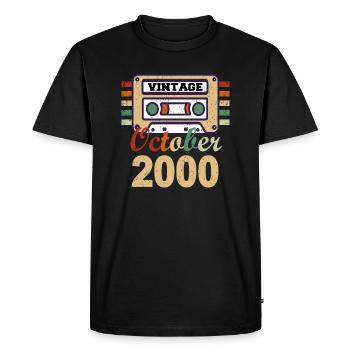 Cadeau du 21e anniversaire octobre 2000 - T-shirt Premium bio Homme - noir - Devant - Nico (187cm)