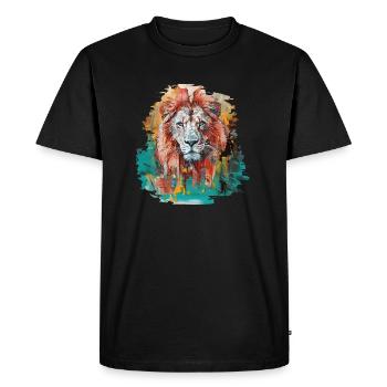 Male lion - Men's Premium Organic T-Shirt - black - Front - Nico (187cm)