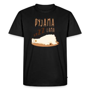 Pajama Lama sleeping bag cute lamas gift - Men's Premium Organic T-Shirt - black - Front - Nico (187cm)