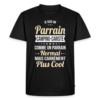 Parrain camping-cariste plus cool - T-shirt Premium bio Homme - noir - Devant - Nico (187cm)