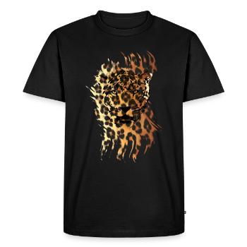 Leopard in camouflage - Men's Premium Organic T-Shirt - black - Front - Nico (187cm)
