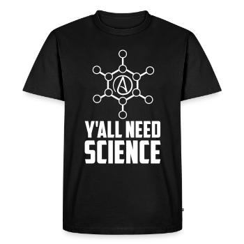 Athéiste Anti Relégion Athéisme Agnostique - T-shirt Premium bio Homme - noir - Devant - Nico (187cm)