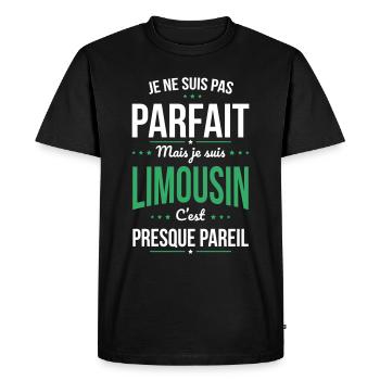 Je ne suis pas parfait mais je suis Limousin - T-shirt Premium bio Homme - noir - Devant - Nico (187cm)