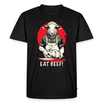 Sheep Eat Beef BBQ Slaughterhouse - Men's Premium Organic T-Shirt - black - Front - Nico (187cm)