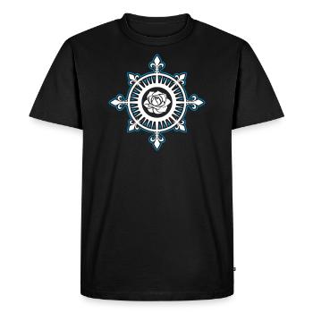 Boussole Rose, Fleur de Lis, Voile, mer, marin, - T-shirt Premium bio Homme - noir - Devant - Nico (187cm)