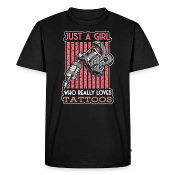 Tatouage tatouage studio - T-shirt Premium bio Homme - noir - Devant - Nico (187cm)