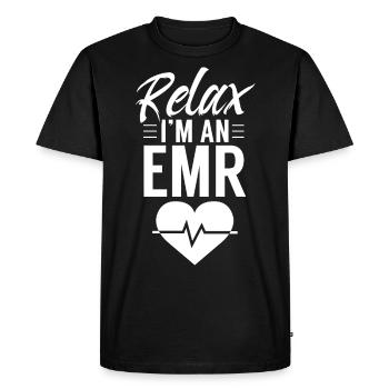 Relax I am an emergency responder - Men's Premium Organic T-Shirt - black - Front - Nico (187cm)