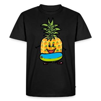 Vitamines Active Ananas Vacances d’été Fruit Fruit - T-shirt Premium bio Homme - noir - Devant - Nico (187cm)