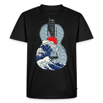 Guitarist Guitar Guitar Music Japanese Wave - Men's Premium Organic T-Shirt - black - Front - Nico (187cm)