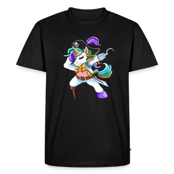 Halloween Pirate Licorne Drôle Astuce ou traiter cadeau - T-shirt Premium bio Homme - noir - Devant - Nico (187cm)