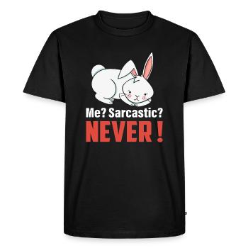 Me? Sarcastic? Never Cute Rabbit Easter Day - Men's Premium Organic T-Shirt - black - Front - Nico (187cm)