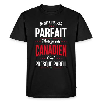 Je ne suis pas parfait mais je suis Canadien - T-shirt Premium bio Homme - noir - Devant - Nico (187cm)