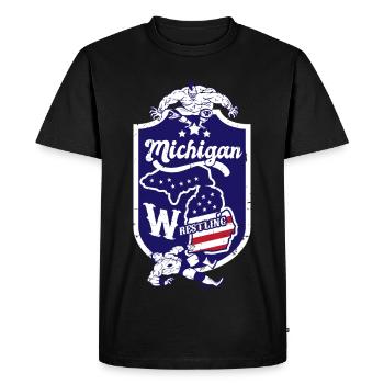 Michigan Wrestling - T-shirt Premium bio Homme - noir - Devant - Nico (187cm)
