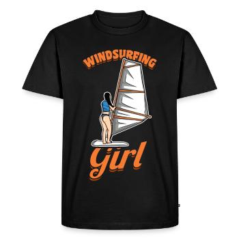 Girl Windsurfer - Men's Premium Organic T-Shirt - black - Front - Nico (187cm)