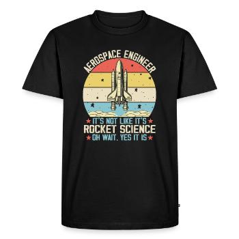 Aerospace Engineer For Rocket Scientist Science - Men's Premium Organic T-Shirt - black - Front - Nico (187cm)
