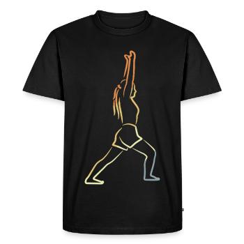 Yogini Vintage Look - T-shirt Premium bio Homme - noir - Devant - Nico (187cm)