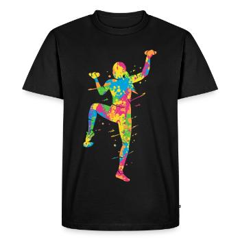 Escalade de bloc Grimpeurs colorés Filles Escalade de montagne - T-shirt Premium bio Homme - noir - Devant - Nico (187cm)