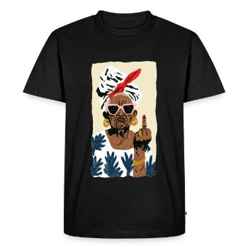 Naughty Grandmother Street Style - Men's Premium Organic T-Shirt - black - Front - Nico (187cm)