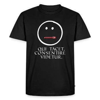 qui se tait semble être d'accord que le latin sait - T-shirt Premium bio Homme - noir - Devant - Nico (187cm)