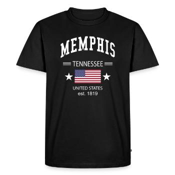 Memphis - T-shirt Premium bio Homme - noir - Devant - Nico (187cm)
