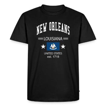 Nouvelle-Orléans - T-shirt Premium bio Homme - noir - Devant - Nico (187cm)