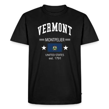 Vermont - Men's Premium Organic T-Shirt - black - Front - Nico (187cm)