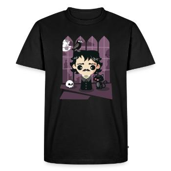 La maison d’un Poe-t’s damned - T-shirt Premium bio Homme - noir - Devant - Nico (187cm)