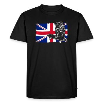 EN ANGLAIS BULLDOGGE Union Jack Flag Chiens Wilsigns - T-shirt Premium bio Homme - noir - Devant - Nico (187cm)