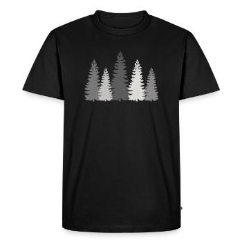 Randonnée Randonneurs Forêt Arbres Sapin Nature en plein air - T-shirt Premium bio Homme - noir - Devant - Nico (187cm)