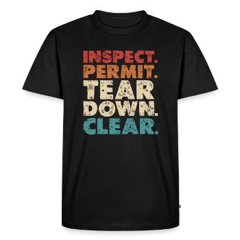 Inspect Permit Tear Down Clear - Men's Premium Organic T-Shirt - black - Front - Nico (187cm)