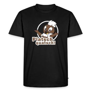 Pittiplatsch 2D Platschquatsch - Männer Premium Bio T-Shirt - Schwarz - Vorne - Nico (187cm)