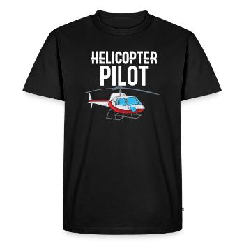 Helicopter fly flight pilot - Men's Premium Organic T-Shirt - black - Front - Nico (187cm)