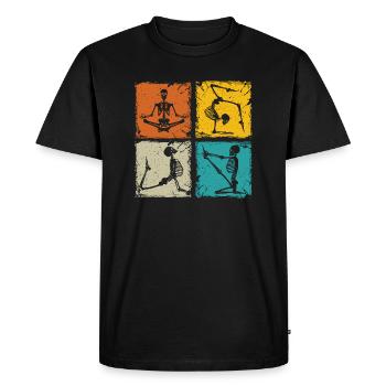 Squelette drôle pose radiologie technologue IRM - T-shirt Premium bio Homme - noir - Devant - Nico (187cm)