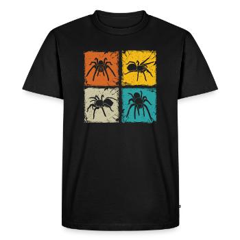 Tarentule rétro carrés araignée amant tarentule - T-shirt Premium bio Homme - noir - Devant - Nico (187cm)