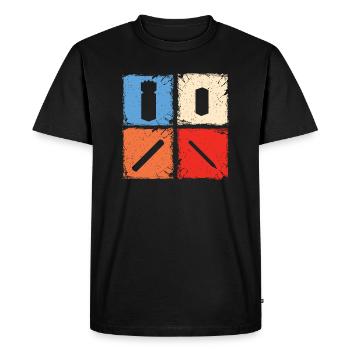 Kubb retro squares kubb yard game player - Men's Premium Organic T-Shirt - black - Front - Nico (187cm)