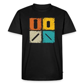 Kubb retro squares kubb yard game player - Men's Premium Organic T-Shirt - black - Front - Nico (187cm)