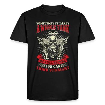 Moto moto drôle - T-shirt Premium bio Homme - noir - Devant - Nico (187cm)