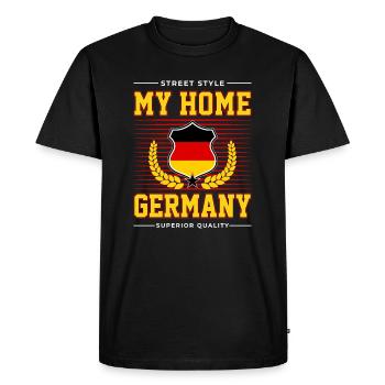 Mon pays d’origine, l’Allemagne - T-shirt Premium bio Homme - noir - Devant - Nico (187cm)