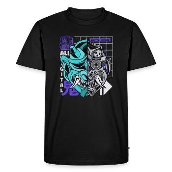 Oni Masque Hannya démon japonais Otaku pastel - T-shirt Premium bio Homme - noir - Devant - Nico (187cm)