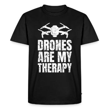Les drones sont mon drone de thérapie - T-shirt Premium bio Homme - noir - Devant - Nico (187cm)