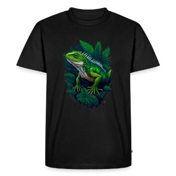 Iguane reptile - T-shirt Premium bio Homme - noir - Devant - Nico (187cm)