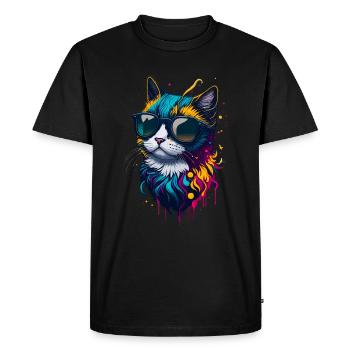 Cute cat - Men's Premium Organic T-Shirt - black - Front - Nico (187cm)