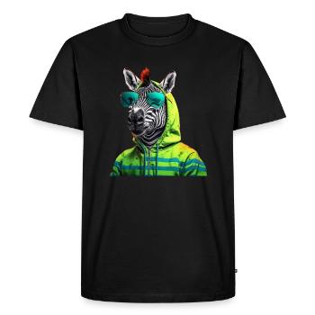 Zèbre avec lunettes de soleil Zèbres Cool colorés Afrique - T-shirt Premium bio Homme - noir - Devant - Nico (187cm)
