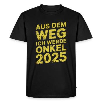 Out of the Way I'm going to be an Uncle 2025 - Men's Premium Organic T-Shirt - black - Front - Nico (187cm)