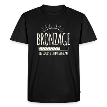 Tan Loading, Été, Vacances, Français - T-shirt Premium bio Homme - noir - Devant - Nico (187cm)