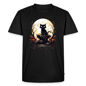 Creepy Black Cat Halloween Funny Costume - Men's Premium Organic T-Shirt - black - Front - Nico (187cm)
