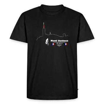Road bike Mont-Ventoux, one of our bestsellers - Men's Premium Organic T-Shirt - black - Front - Nico (187cm)