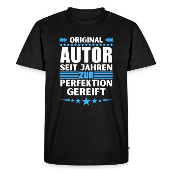 Author matured to perfection - Men's Premium Organic T-Shirt - black - Front - Nico (187cm)