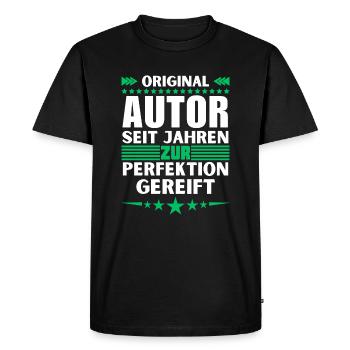 Author matured to perfection - Men's Premium Organic T-Shirt - black - Front - Nico (187cm)